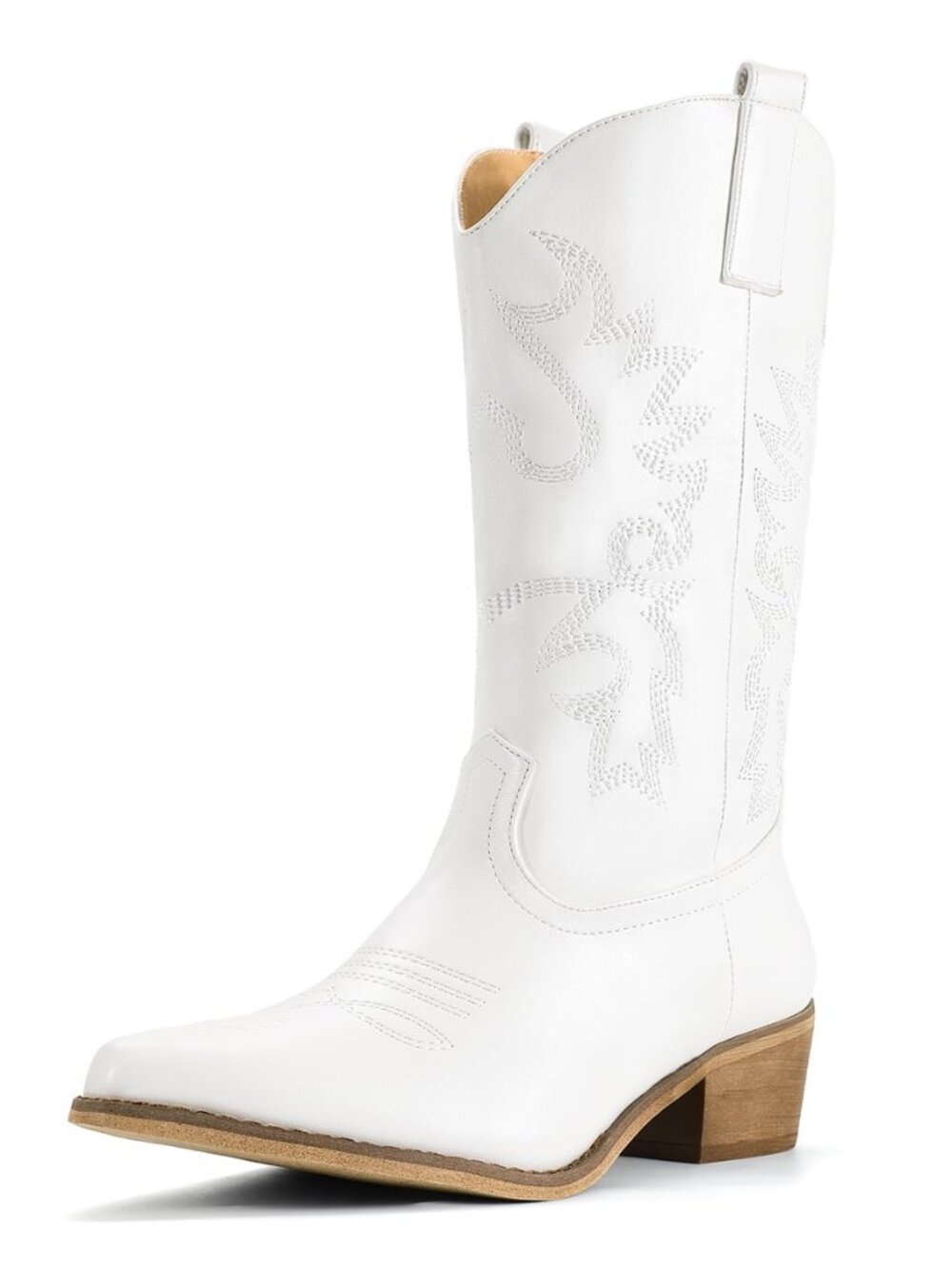 Women's Cowboy Cowgirl Western Boots Mid Calf Chunky Low Heel